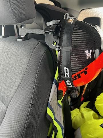 3D printed Headrest Hard Hat & Safety Vest Hanger