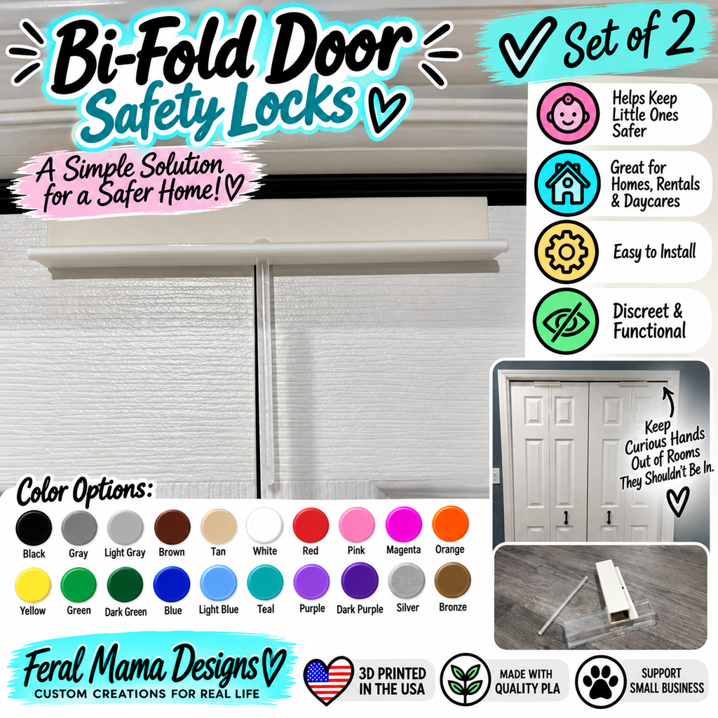 3D Printed Bi-Fold Door Safety Locks-- Set of 2