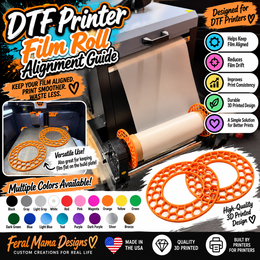 3D Printed DTF Printer Film Roll Alignment Guide- Set of 2