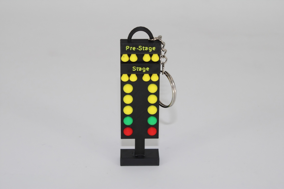3D Printed Drag Racing Christmas Tree Keychain