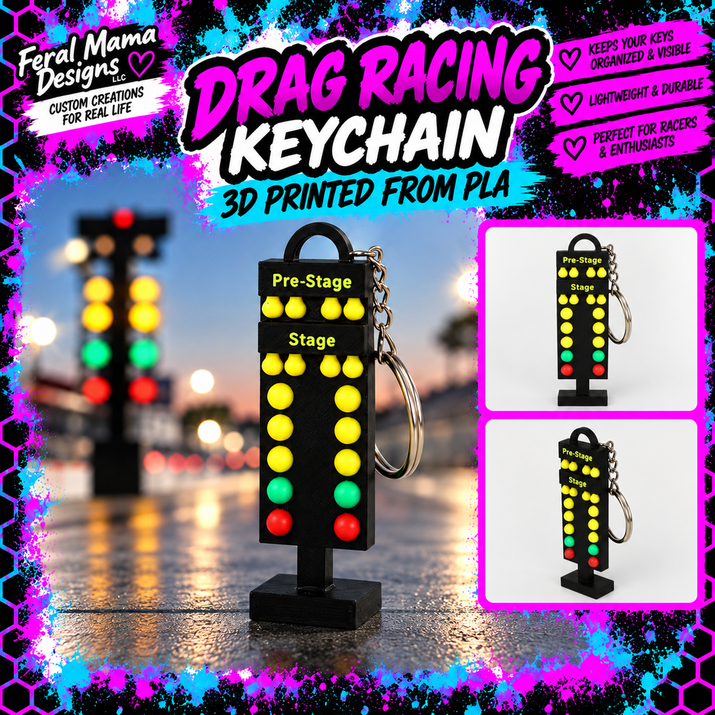 3D Printed Drag Racing Christmas Tree Keychain
