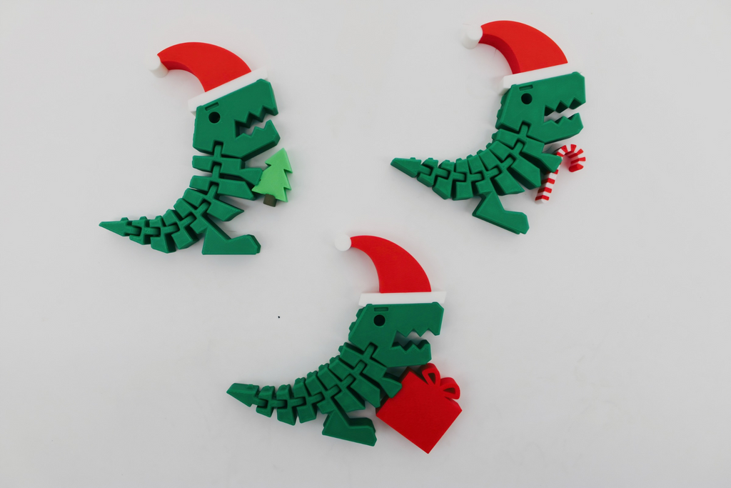 Flexi Rexi Christmas Dinosaur Fidget-- Set of 3