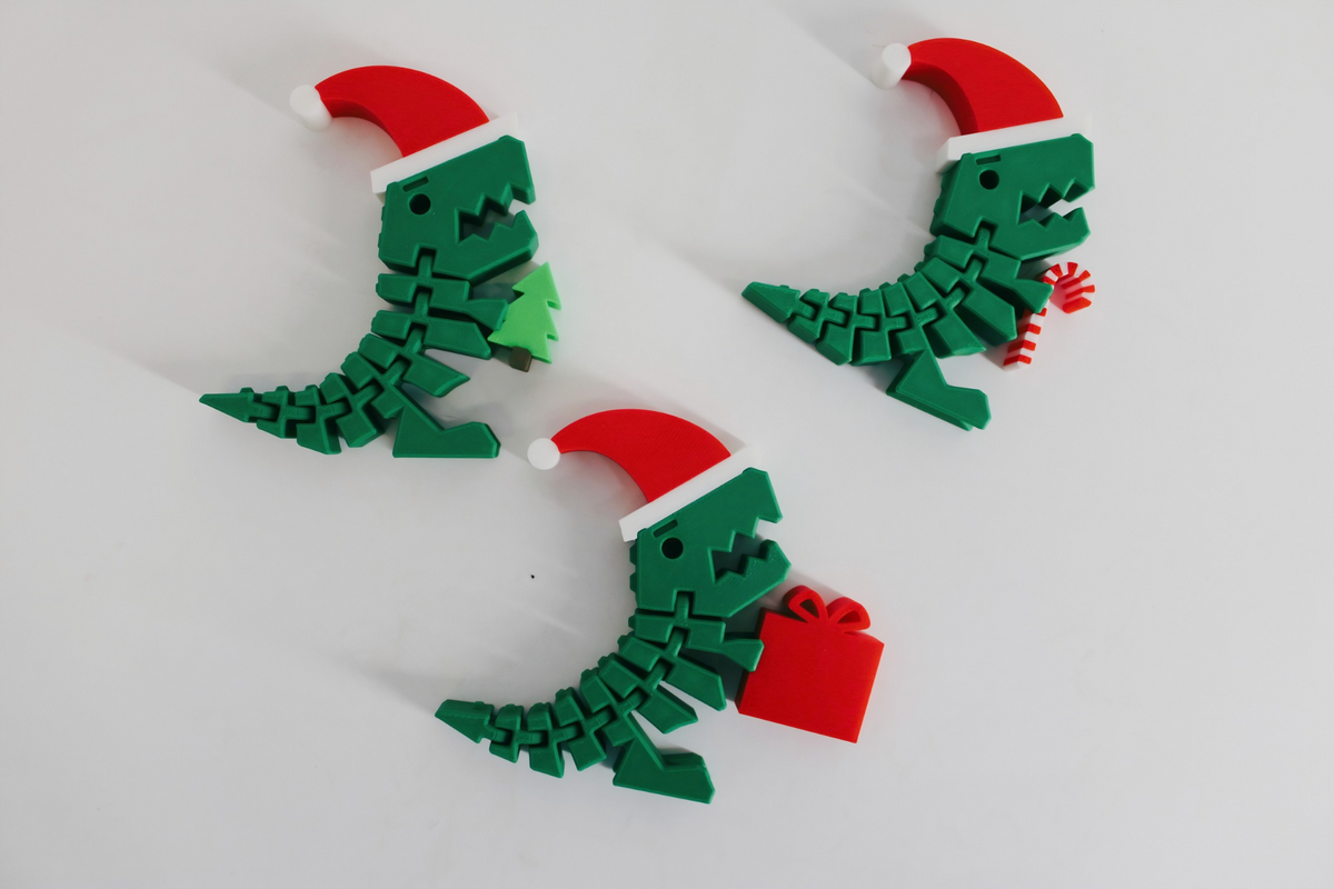 Flexi Rexi Christmas Dinosaur Fidget-- Set of 3