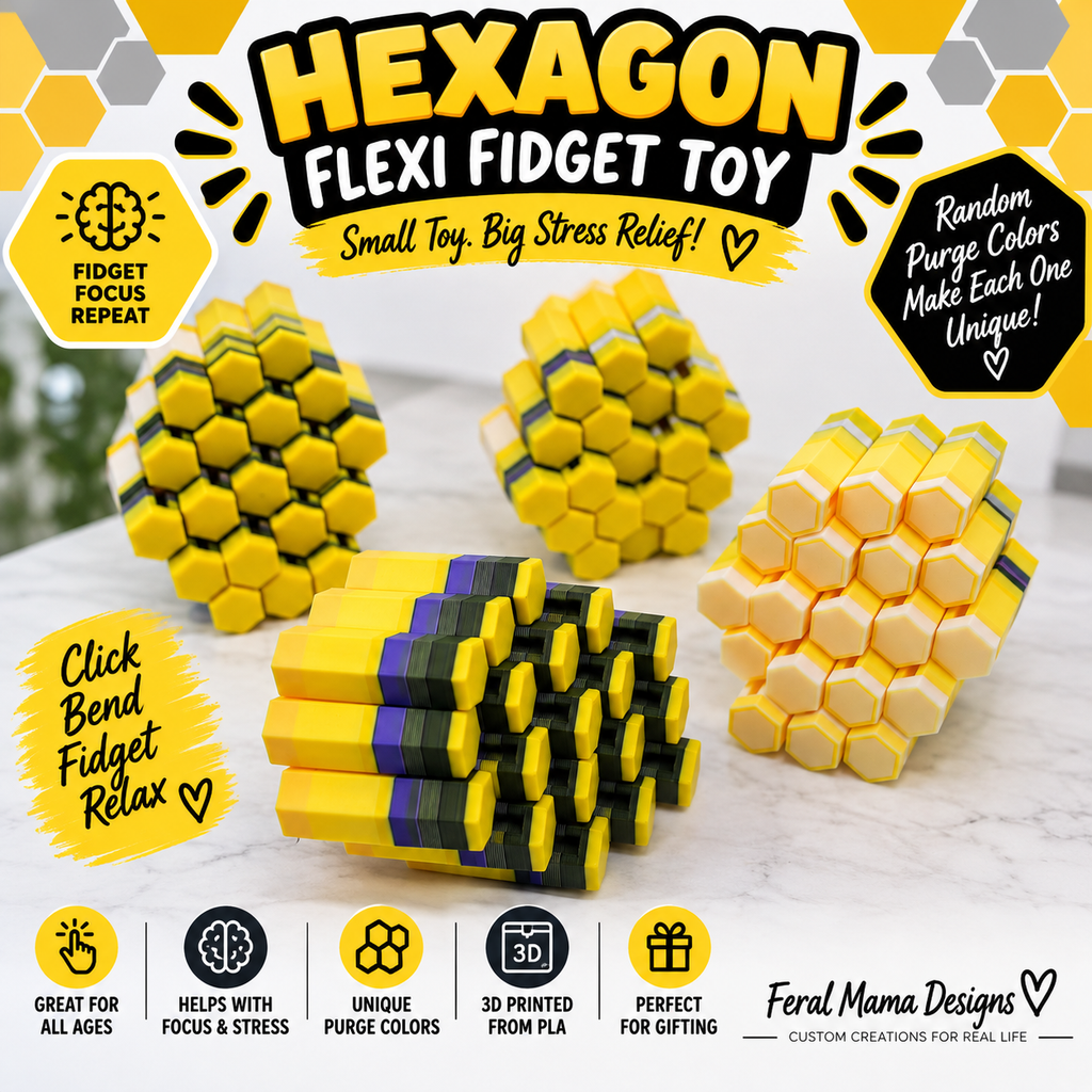 3D Printed Hexagon Flexi Fidget Toy