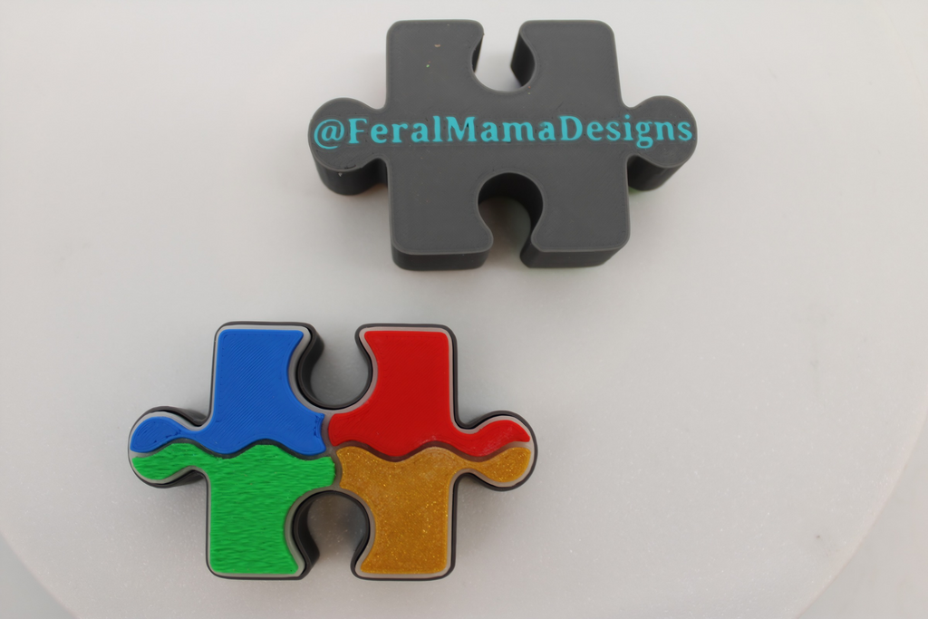 3D Printed Autism Awareness Fidget Clicker & Sensory Toy
