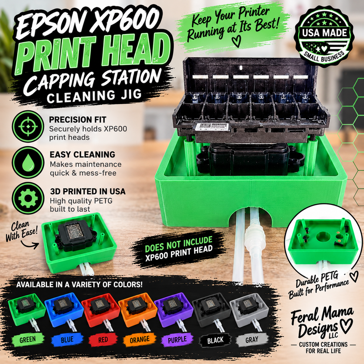 3D Printed Epson XP600 Print Head Capping Station Cleaning Jig